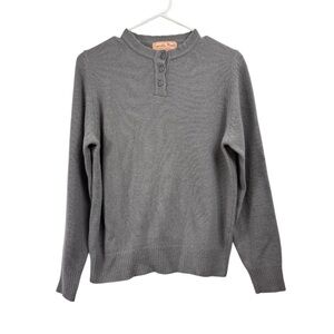 Vintage 60s 70s Carroll Reed Size 40 Medium Gray Lambswool Angora Sweater Pinup